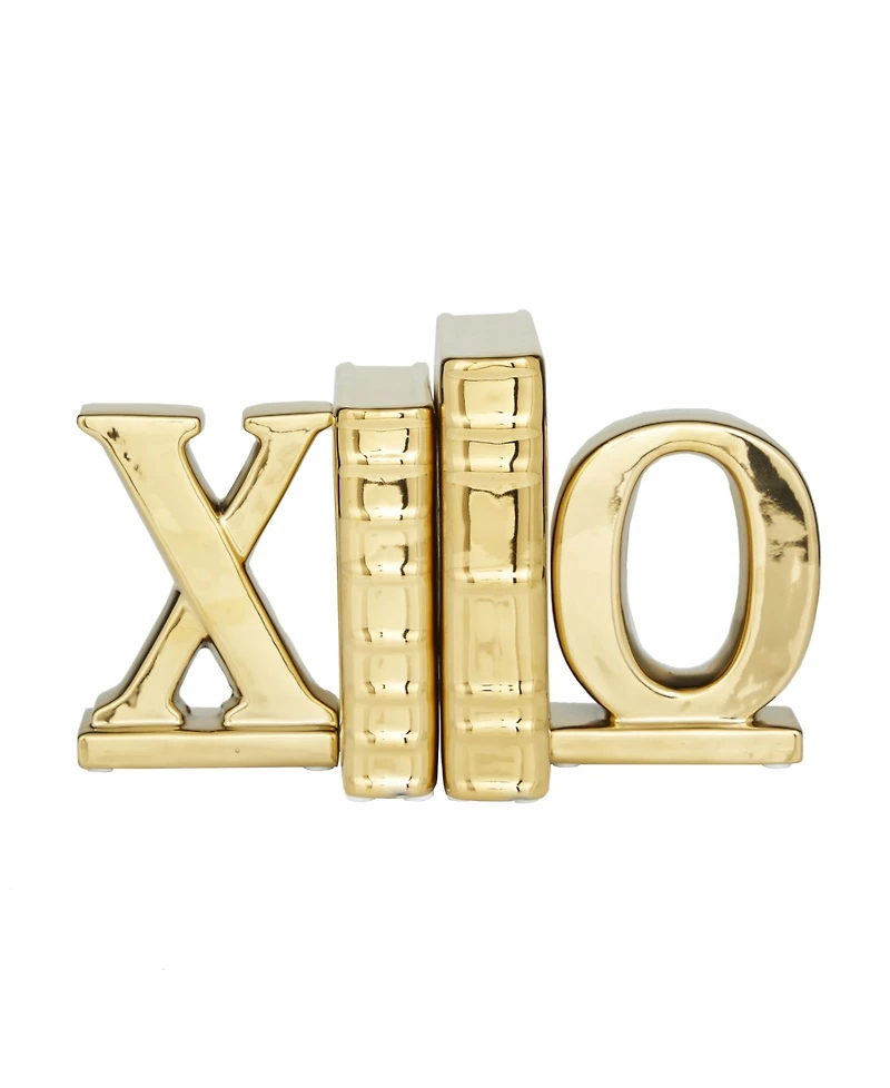 CosmoLiving by Cosmopolitan Ceramic Glam X, O Sculpture, Set of 4