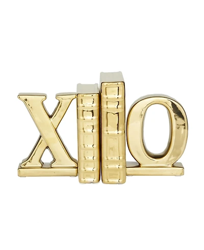 CosmoLiving by Cosmopolitan Ceramic Glam X, O Sculpture, Set of 4