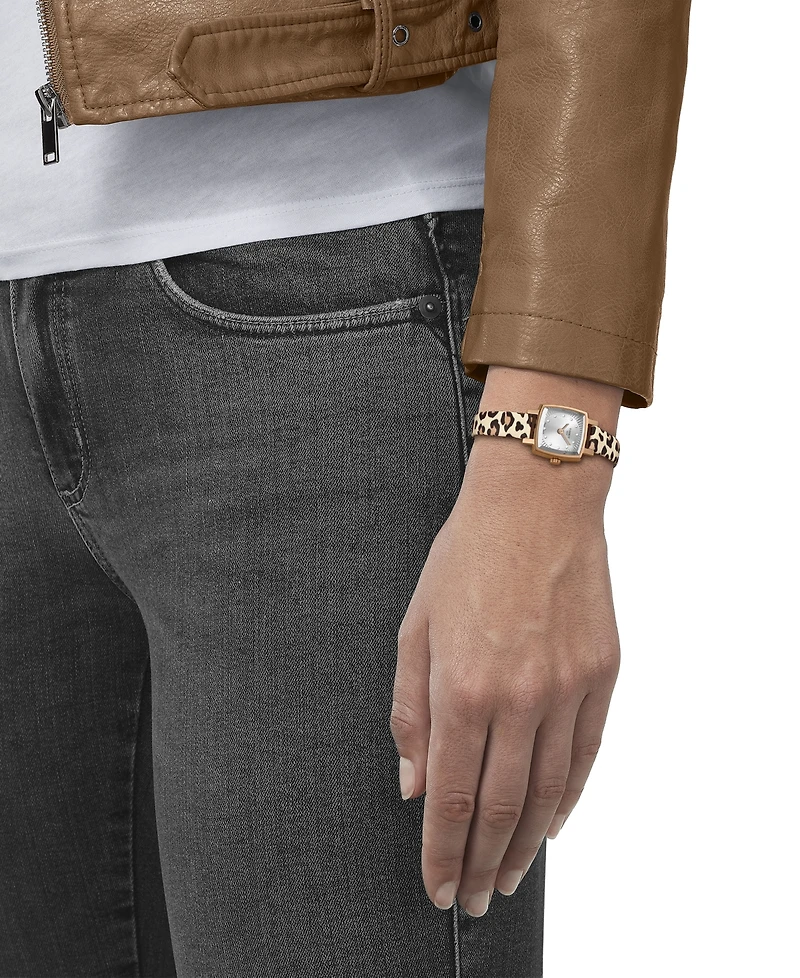 Tissot Women's Lovely Diamond 1/20 ct t.w. Pvd Printed Strap Watch 20mm