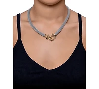 Italian Gold Rounded Mesh Collar Necklace in 14k Gold over Sterling Silver