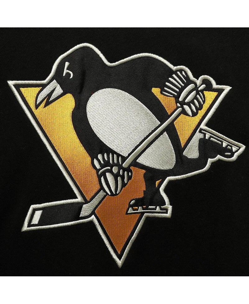 Men's Sidney Crosby Black Pittsburgh Penguins Player Name and Number Lacer Pullover Hoodie