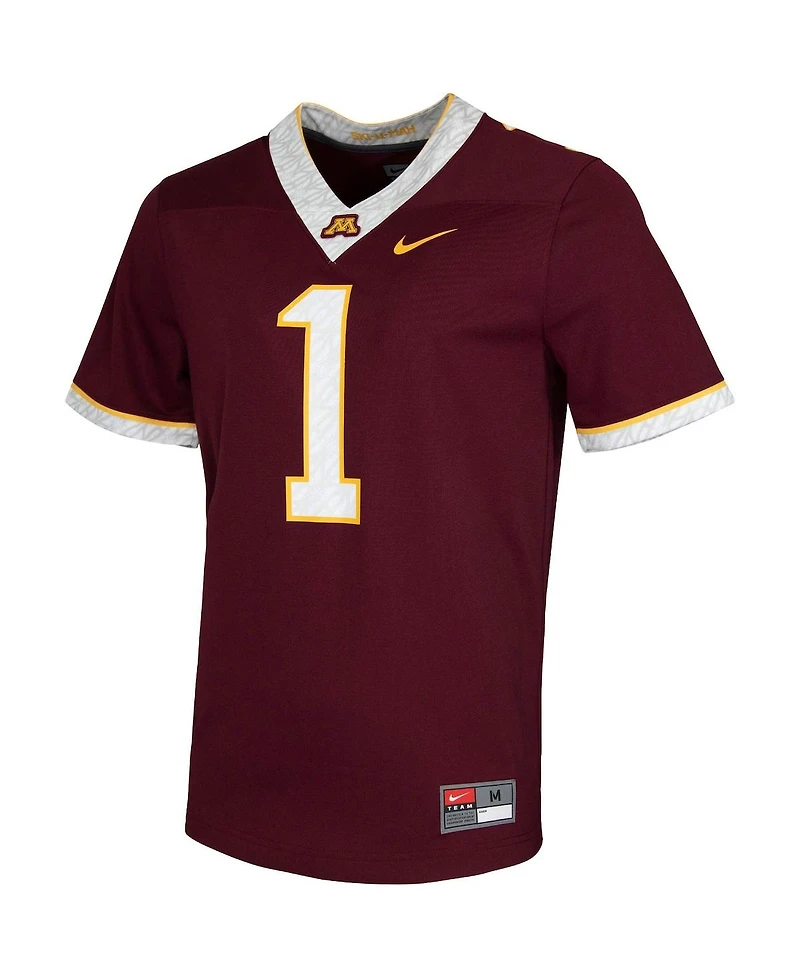 Men's Number 1 Maroon Minnesota Golden Gophers Untouchable Game Jersey