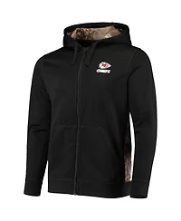 Men's Black, Realtree Camo Kansas City Chiefs Decoy Tech Fleece Full-Zip Hoodie