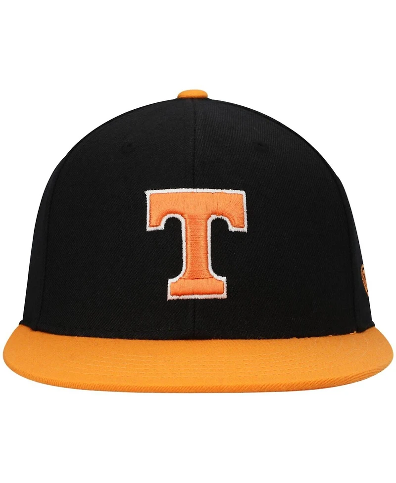 Men's Black and Tennessee Orange Volunteers Team Color Two-Tone Fitted Hat