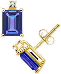 Ruby (1-3/8 ct. t.w.) & Diamond Accent Stud Earrings in 14k Gold (Also in Emerald, Tanzanite, & Sapphire)