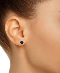Sapphire (3/4 ct. t.w.) & Diamond Accent Stud Earrings 14k White Gold (Also Emerald, Ruby, Tanzanite)