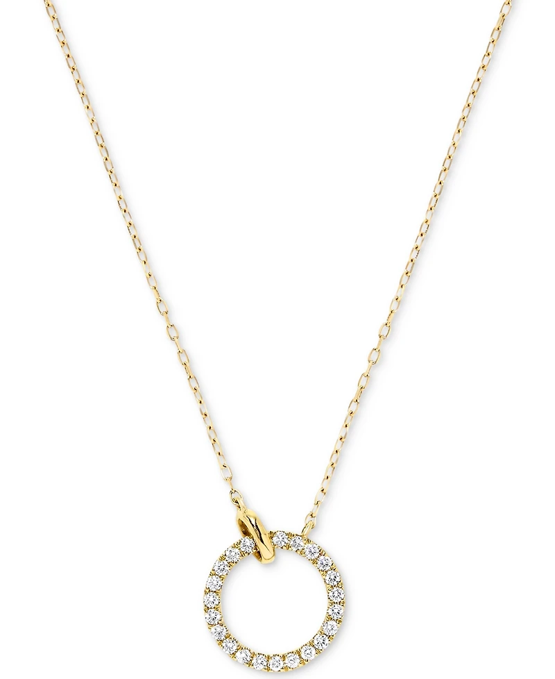 Diamond Circle 18" Pendant Necklace (1/3 ct. t.w.) in 14k Gold