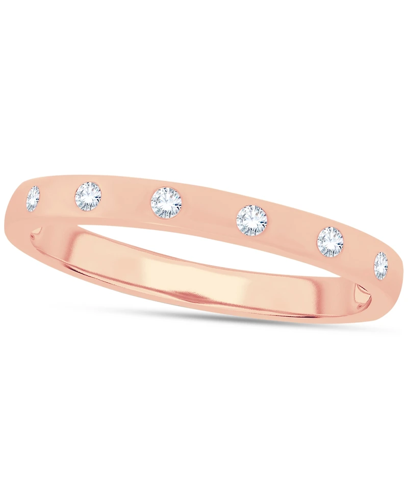 3-Pc. Set Diamond Tri-Tone Stack Rings (1/5 ct. t.w.)