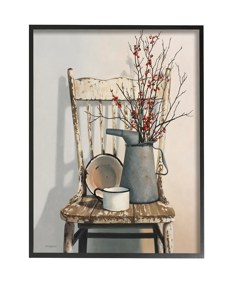 Stupell Industries Retro Rustic Things Neutral Painting Black Framed Giclee Texturized Art, 16" x 20"