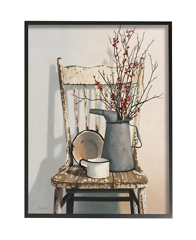 Stupell Industries Retro Rustic Things Neutral Painting Black Framed Giclee Texturized Art, 16" x 20"
