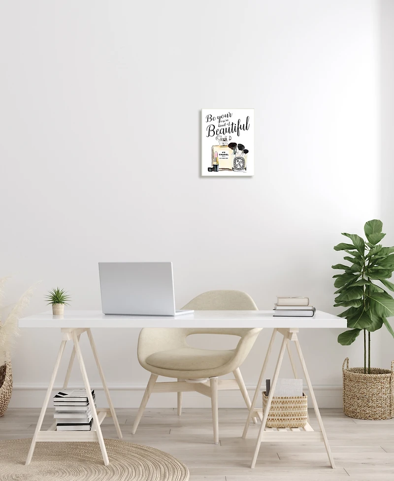 Stupell Industries Fashion Designer Makeup Inspiring Word Watercolor Wall Plaque Art, 10" x 15"