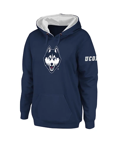 Women's Navy UConn Huskies Big Logo Pullover Hoodie