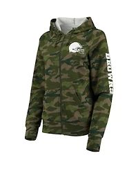 Women's Camo Cleveland Browns Raglan Full-Zip Hoodie