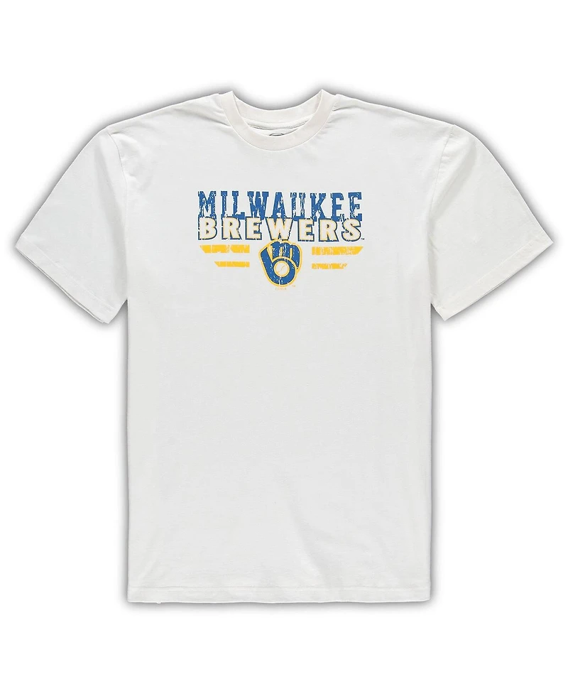 Men's White, Royal Milwaukee Brewers Big and Tall Pinstripe Sleep Set