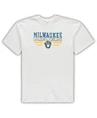 Men's White, Royal Milwaukee Brewers Big and Tall Pinstripe Sleep Set