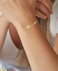 Cubic Zirconia Starburst Chain Bracelet