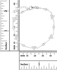 Cubic Zirconia Heart Cluster Chain Bracelet