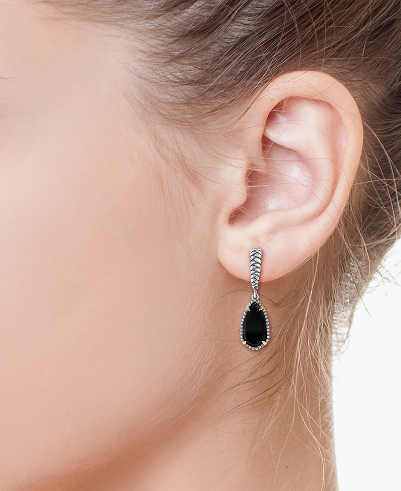 Effy Onyx Drop Earrings in Sterling Silver