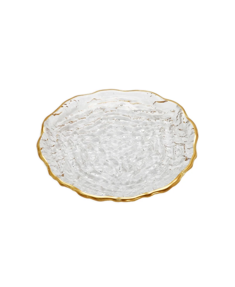 Glass Dessert Plates, Set of 4 - Gold
