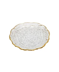 Glass Dessert Plates, Set of 4 - Gold