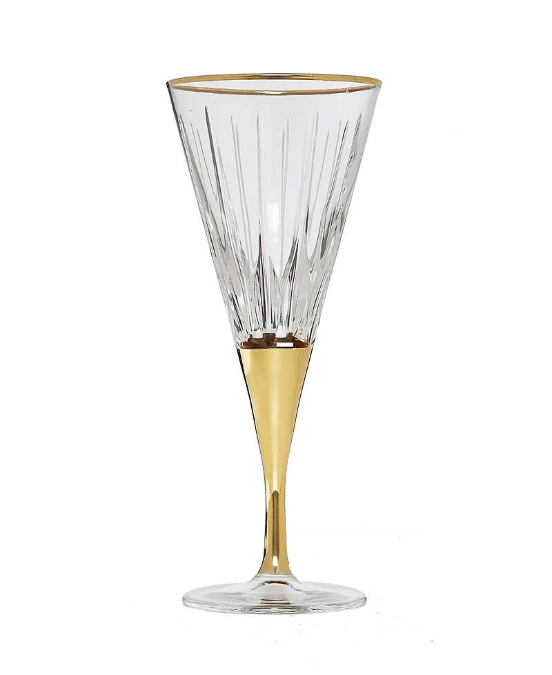 Stemmed Wine Glasses, Set of 6 - Gold