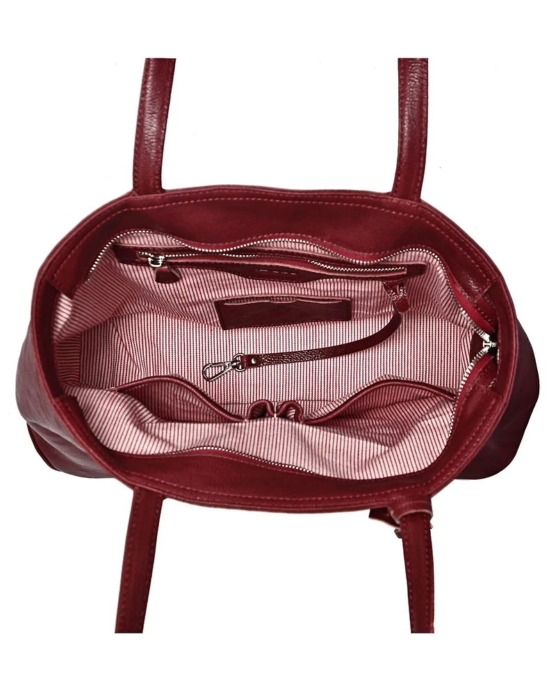 Old Trend Women's Genuine Leather Dancing Bamboo Tote Bag