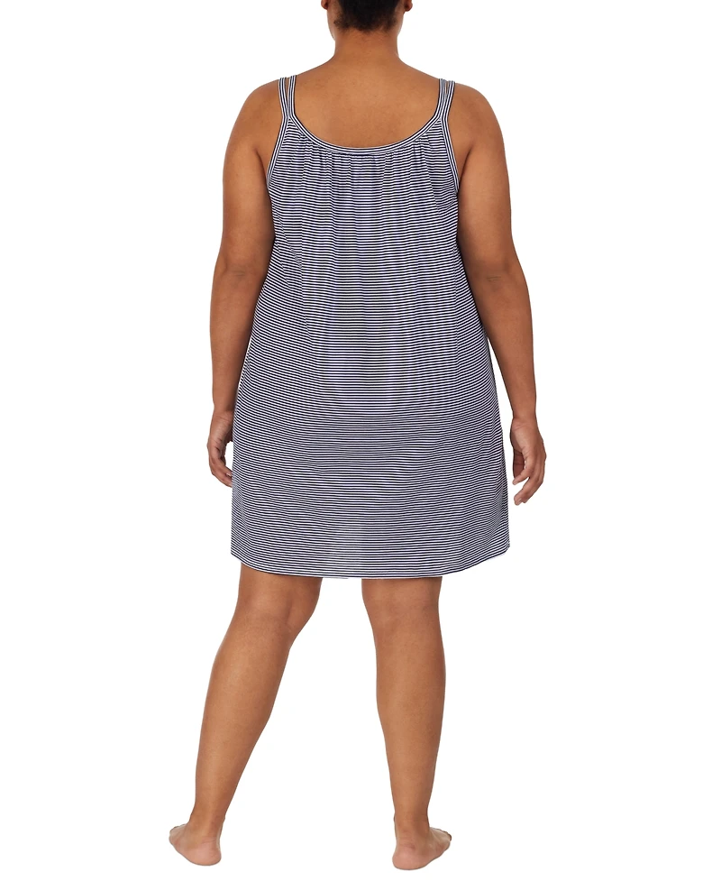 Lauren Ralph Plus Cotton Knit Double-Strap Nightgown