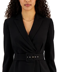 Tahari Asl Women's Belted Asymmetrical Jacket & Slim-Fit Pantsuit Set