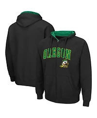 Men's Colosseum Black Oregon Ducks Arch and Logo 3.0 Full-Zip Hoodie