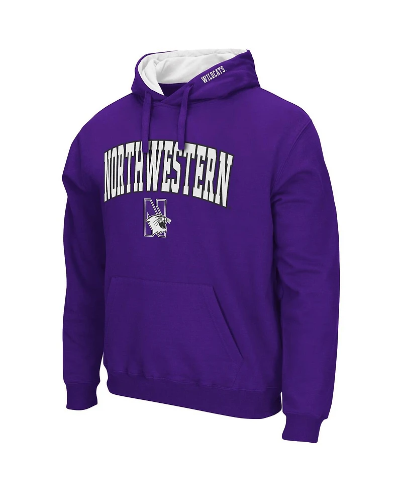 Men's Colosseum Purple Northwestern Wildcats Arch and Logo 3.0 Pullover Hoodie