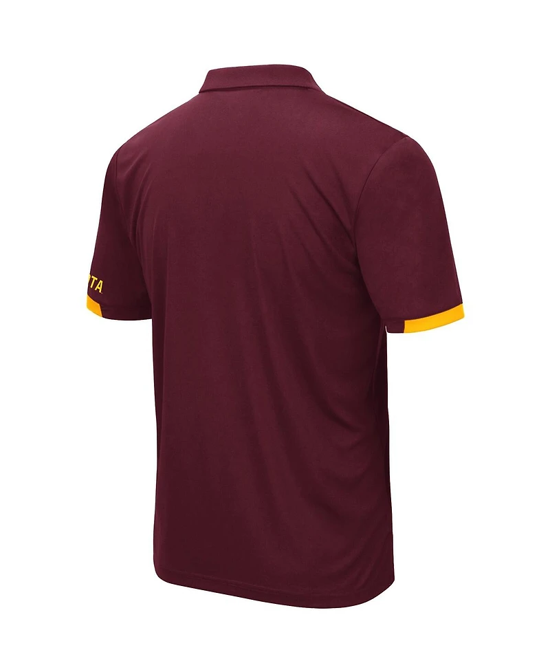 Men's Colosseum Maroon Minnesota Golden Gophers Logo Santry Polo Shirt