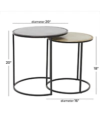 Aluminum Industrial Accent Table, Set of 2