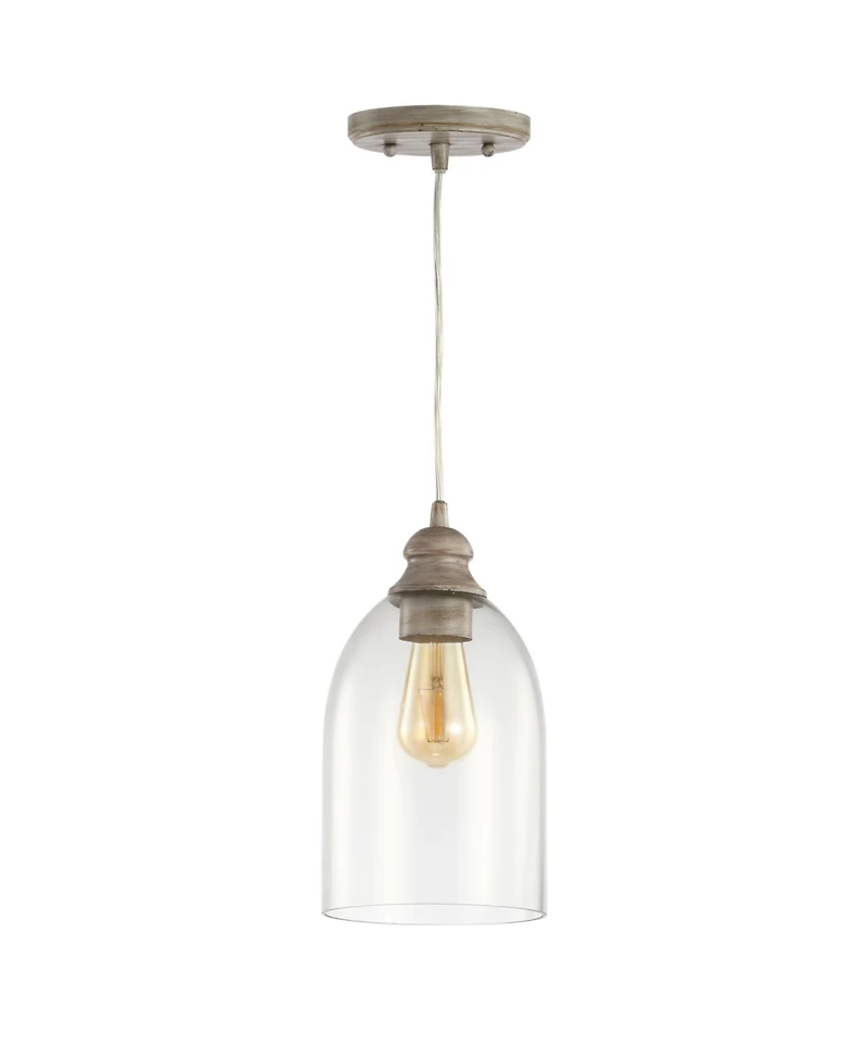 Fontaine 6.25" Adjustable Greige Glass Led Pendant
