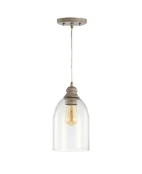 Fontaine 6.25" Adjustable Greige Glass Led Pendant