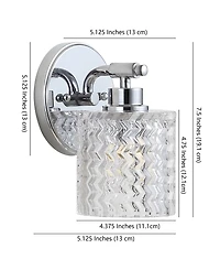 Spaulding Vintage-like -Light Pattern Glass Farmhouse Cottage Led Vanity Light