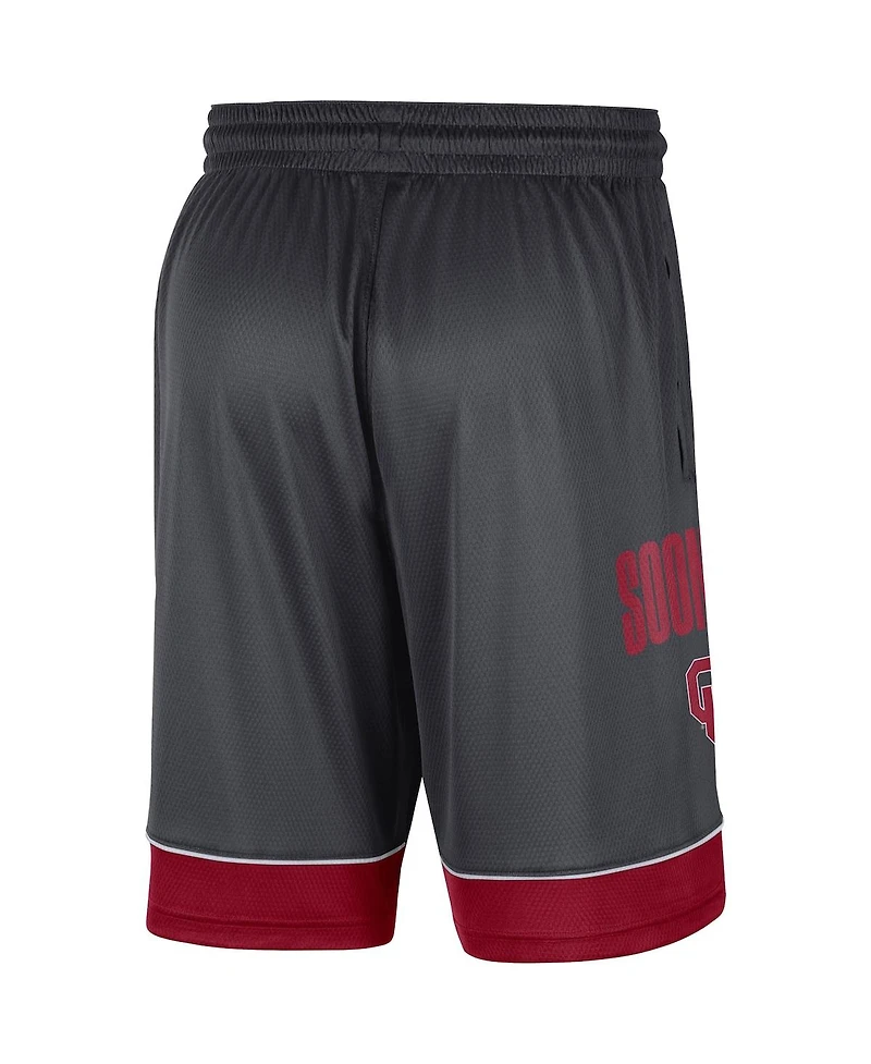 Men's Charcoal, Crimson Oklahoma Sooners Fast Break Performance Shorts