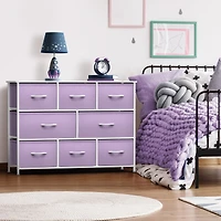 Sorbus 8 Drawers Wide Dresser - Organizer Unit with Steel Frame Wood Top and