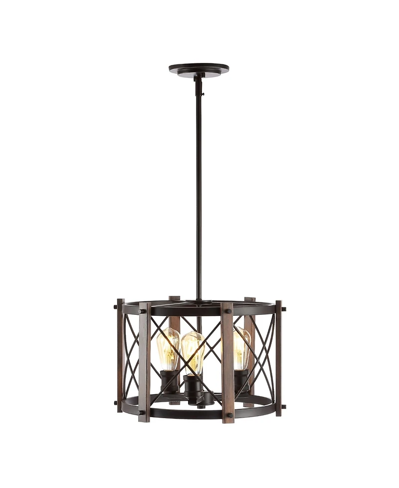 Jonathan Y Ferme 3-Light Adjustable Rustic Farmhouse Led Pendant