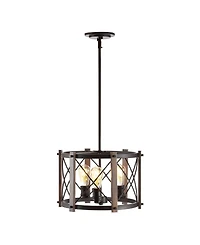 Jonathan Y Ferme 3-Light Adjustable Rustic Farmhouse Led Pendant