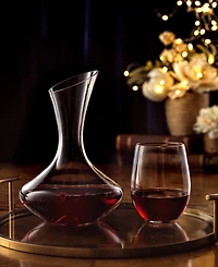 JoyJolt Lancia Crystal Wine Decanter with Stemless Glasses, Set of 4