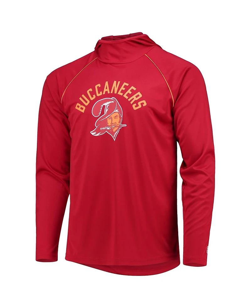 Men's Starter Red Tampa Bay Buccaneers Throwback Raglan Hoodie Long Sleeve T-shirt