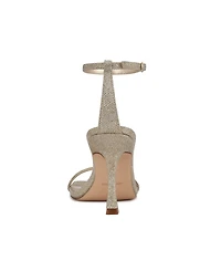 Nine West Women's Yess Square Toe Tapered Heel Dress Sandals - Gold
