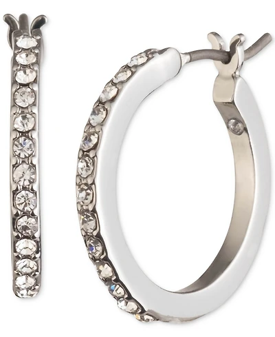 Karl Lagerfeld Paris Small Pave Hoop Earrings, 0.54"
