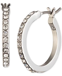 Karl Lagerfeld Paris Small Pave Hoop Earrings, 0.54"