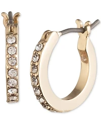Karl Lagerfeld Paris Extra-Small Pave Hoop Earrings, 0.35"