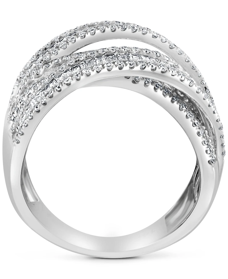 Effy Diamond Baguette Crossover Statement Ring (1-5/8 ct. t.w.) in 14k White Gold