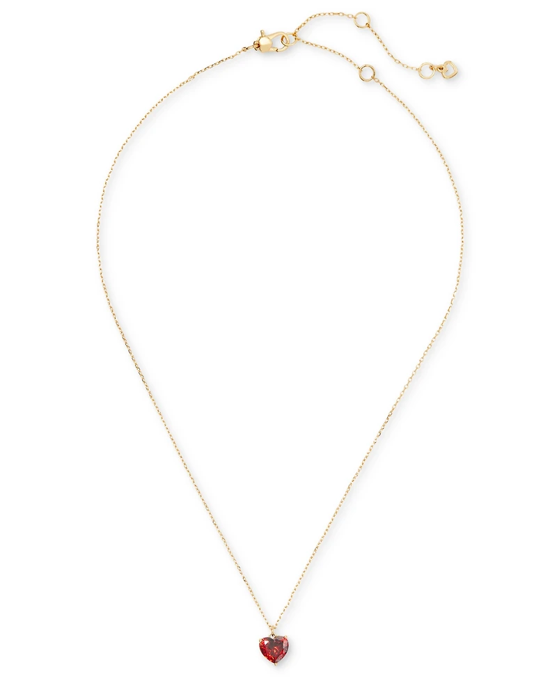 Kate Spade New York Gold-Tone Birthstone Heart Pendant Necklace, 16" + 3" extender