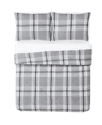 Cannon Cozy Teddy Plaid 3 Piece Comforter Set, King