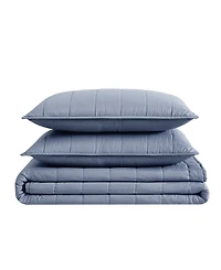 London Fog Solid Piece Quilt Set