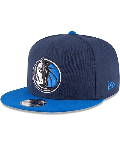 Men's New Era Navy, Blue Dallas Mavericks 2-Tone 9FIFTY Adjustable Snapback Hat